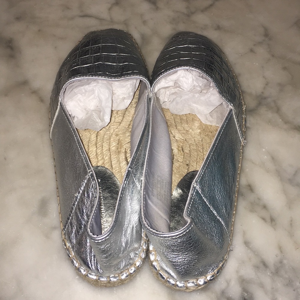 Zara Basic Collection Silver Leather Espadrilles - image 3